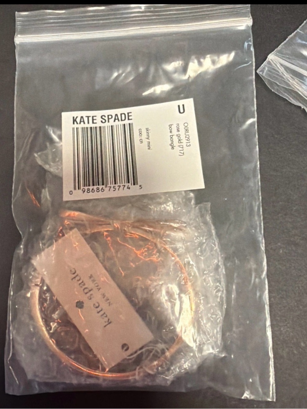 KATE SPADE New York Bow Hinged Bangle Bracelet Rose Gold Tone 2.25” - Picture 3 of 3
